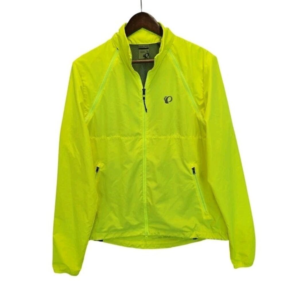 Pearl Izumi Mens Quest Barrier Convertible Cycling Jacket Large L Neon Yellow